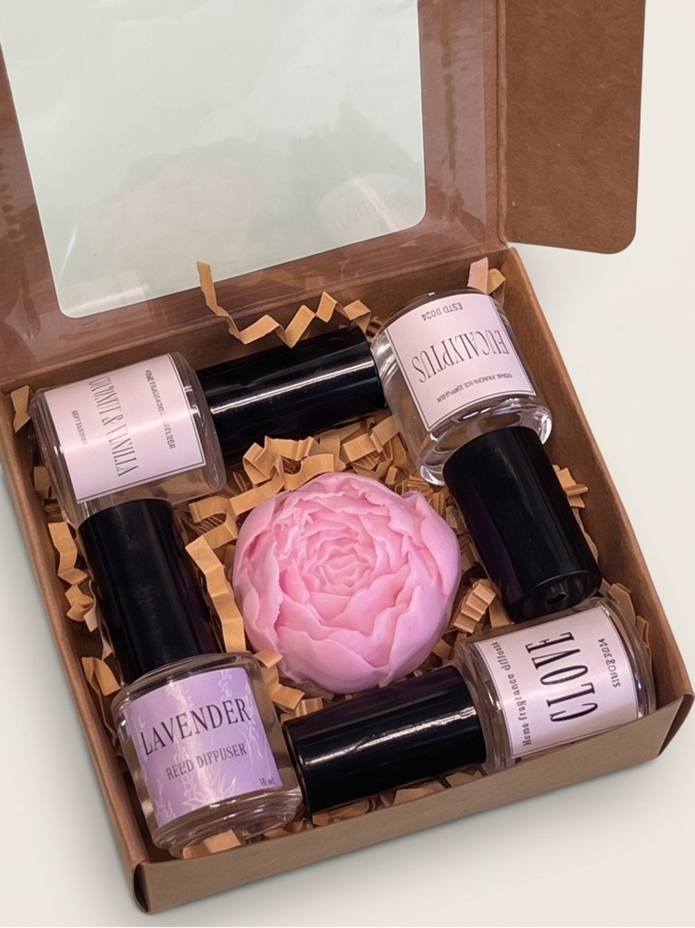 Gift Set – 4 Scents (Eucalyptus, Clove, Lavender, Coconut & Vanilla)